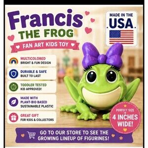 Francis The Frog Fan Art Toy: Mickey Mouse Clubhouse Collectible, USA made